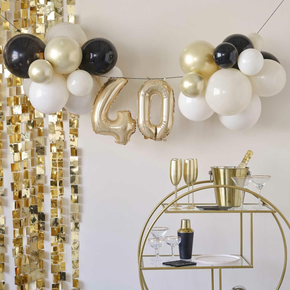 Bunting & Garlands |   40Th Birthday Milestone Balloon Bunting Decoration Bunting & Garlands Bunting & Garlands