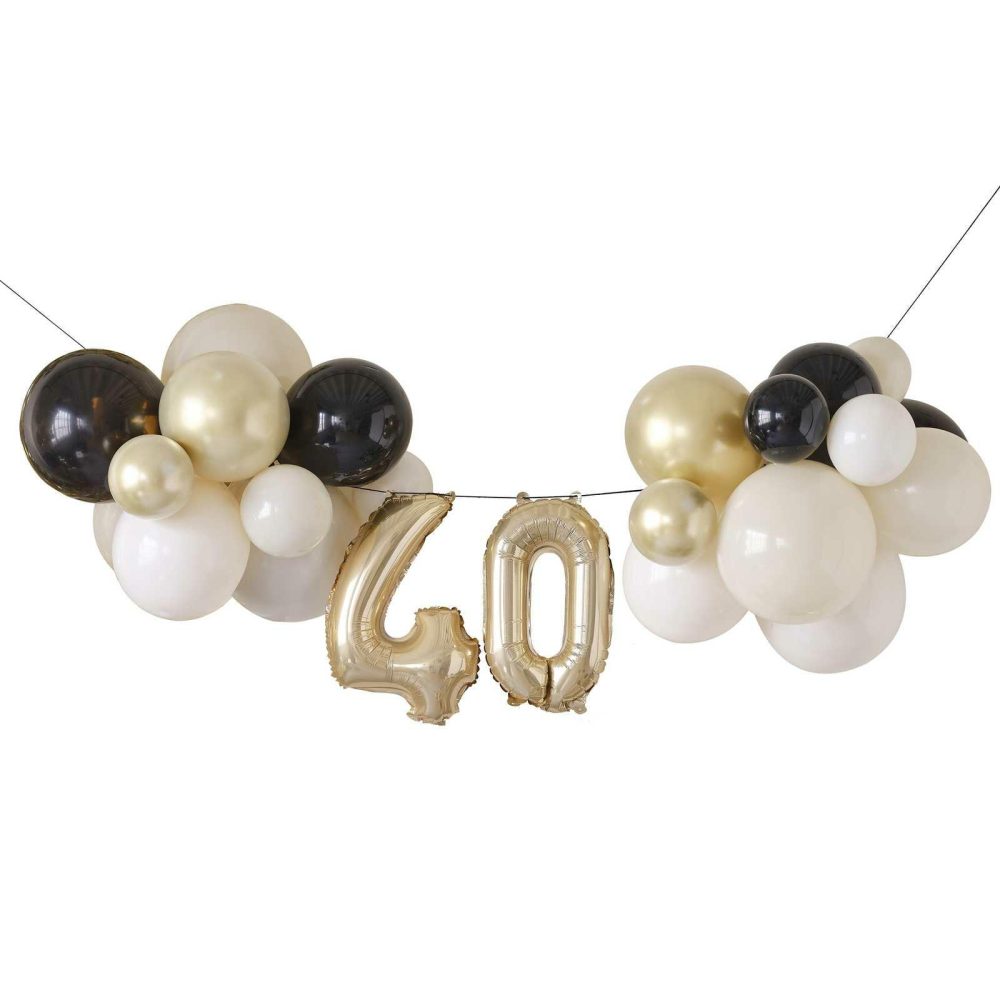 Bunting & Garlands |   40Th Birthday Milestone Balloon Bunting Decoration Bunting & Garlands Bunting & Garlands