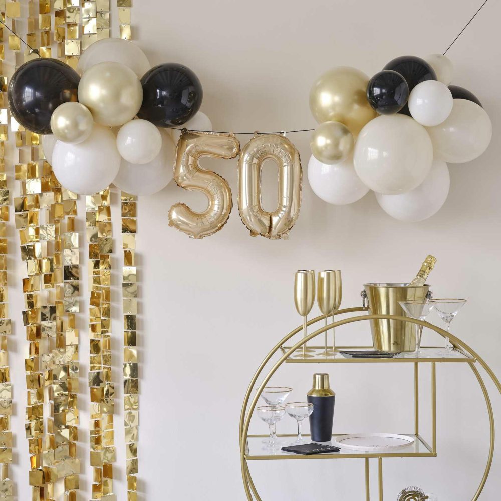 Bunting & Garlands |   50Th Birthday Milestone Balloon Bunting Decoration Bunting & Garlands Bunting & Garlands