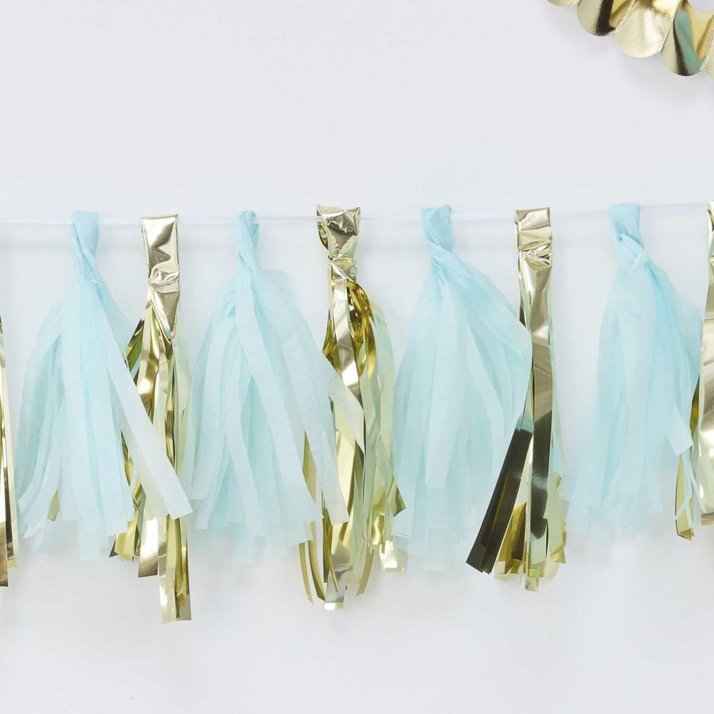 Bunting & Garlands |   Blue And Gold Tassel Garland Bunting & Garlands Bunting & Garlands