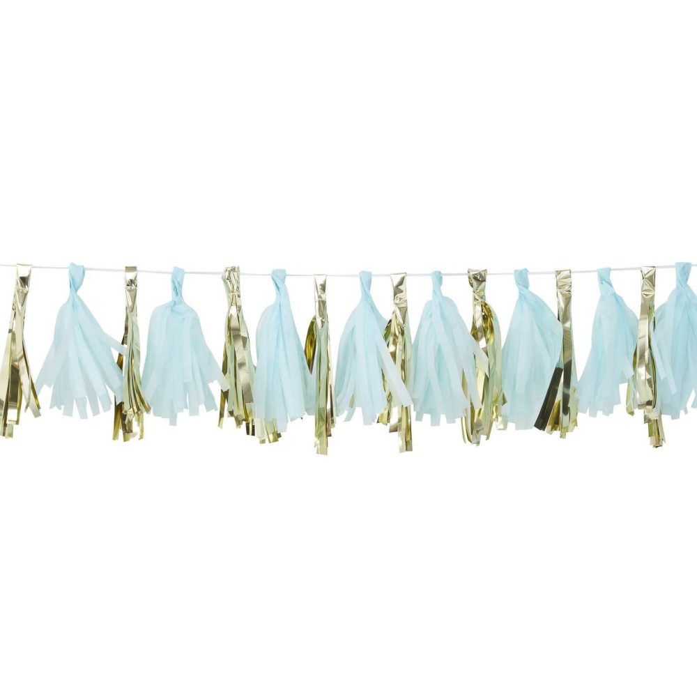 Bunting & Garlands |   Blue And Gold Tassel Garland Bunting & Garlands Bunting & Garlands