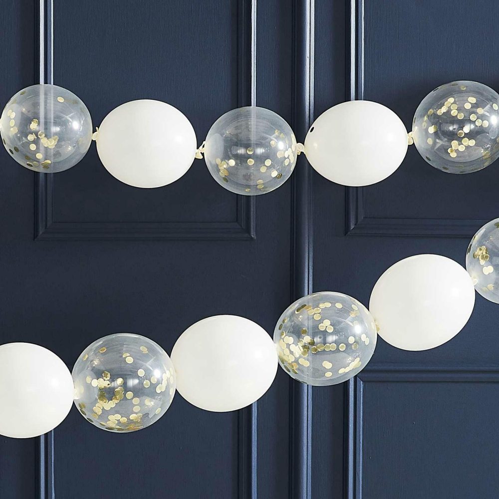 Bunting & Garlands |   Gold Confetti Link Balloons Garland Bunting & Garlands Bunting & Garlands