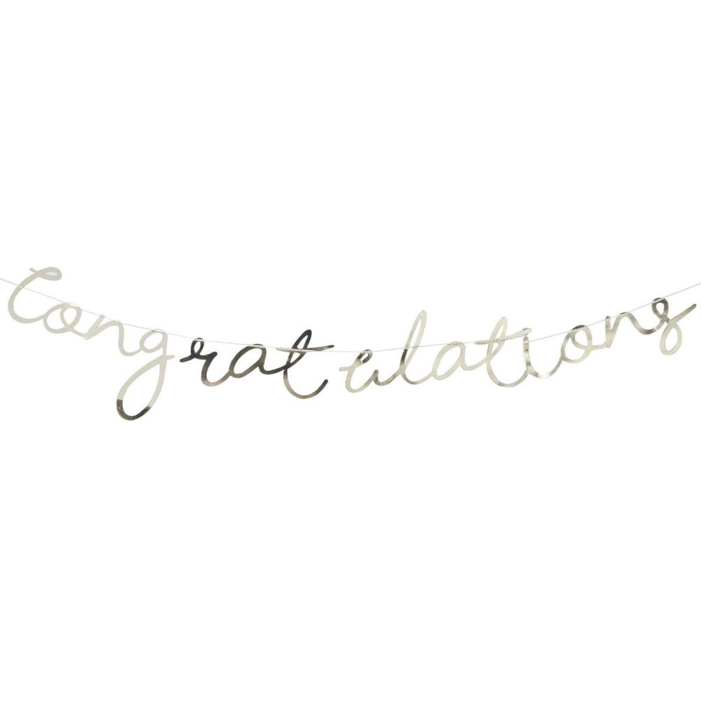 Bunting & Garlands |   Gold Congratulations Banner Bunting & Garlands Bunting & Garlands