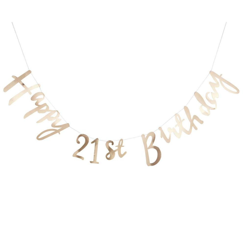 Bunting & Garlands |   Gold Happy 21St Birthday Bunting – Pick & Mix Bunting & Garlands Bunting & Garlands