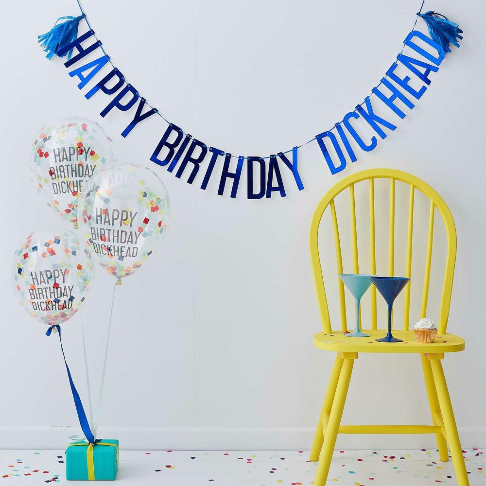 Bunting & Garlands |   Happy Birthday Dickhead Party Kit Bunting & Garlands Bunting & Garlands