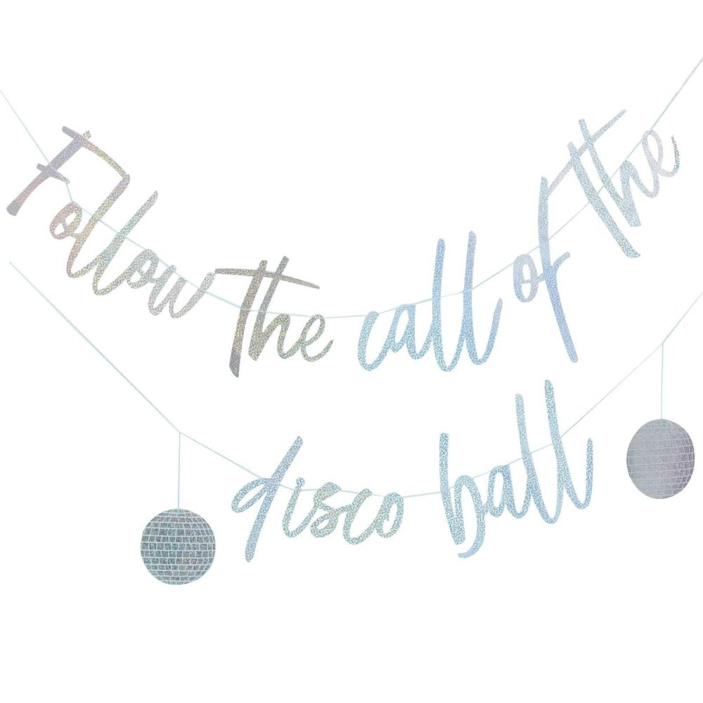 Bunting & Garlands |   Iridescent Follow The Call Of The Disco Ball Bunting Bunting & Garlands Bunting & Garlands