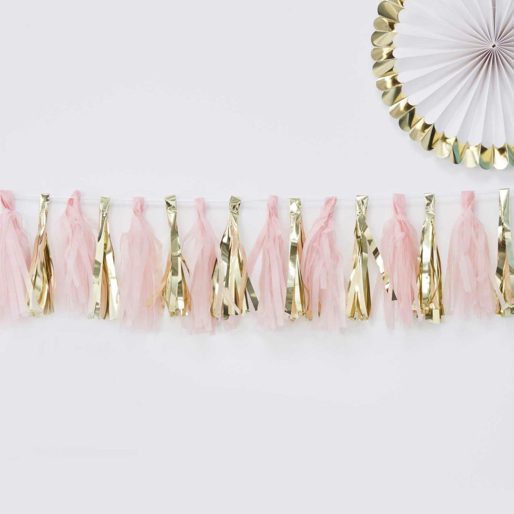 Bunting & Garlands |   Pink And Gold Tassel Garland Bunting & Garlands Bunting & Garlands