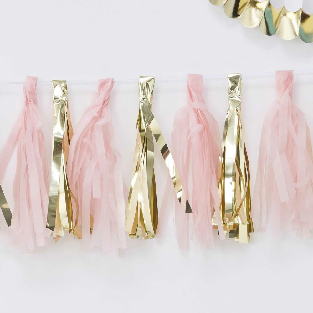 Bunting & Garlands |   Pink And Gold Tassel Garland Bunting & Garlands Bunting & Garlands