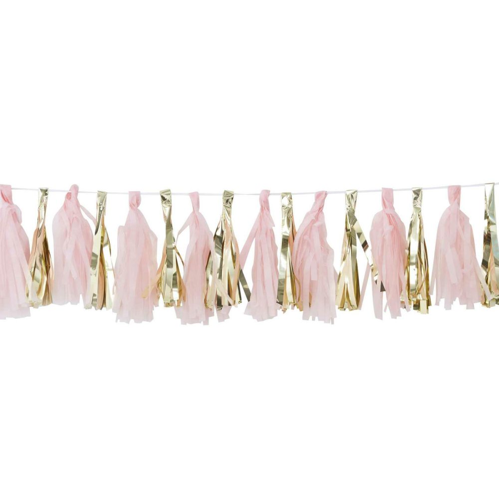 Bunting & Garlands |   Pink And Gold Tassel Garland Bunting & Garlands Bunting & Garlands