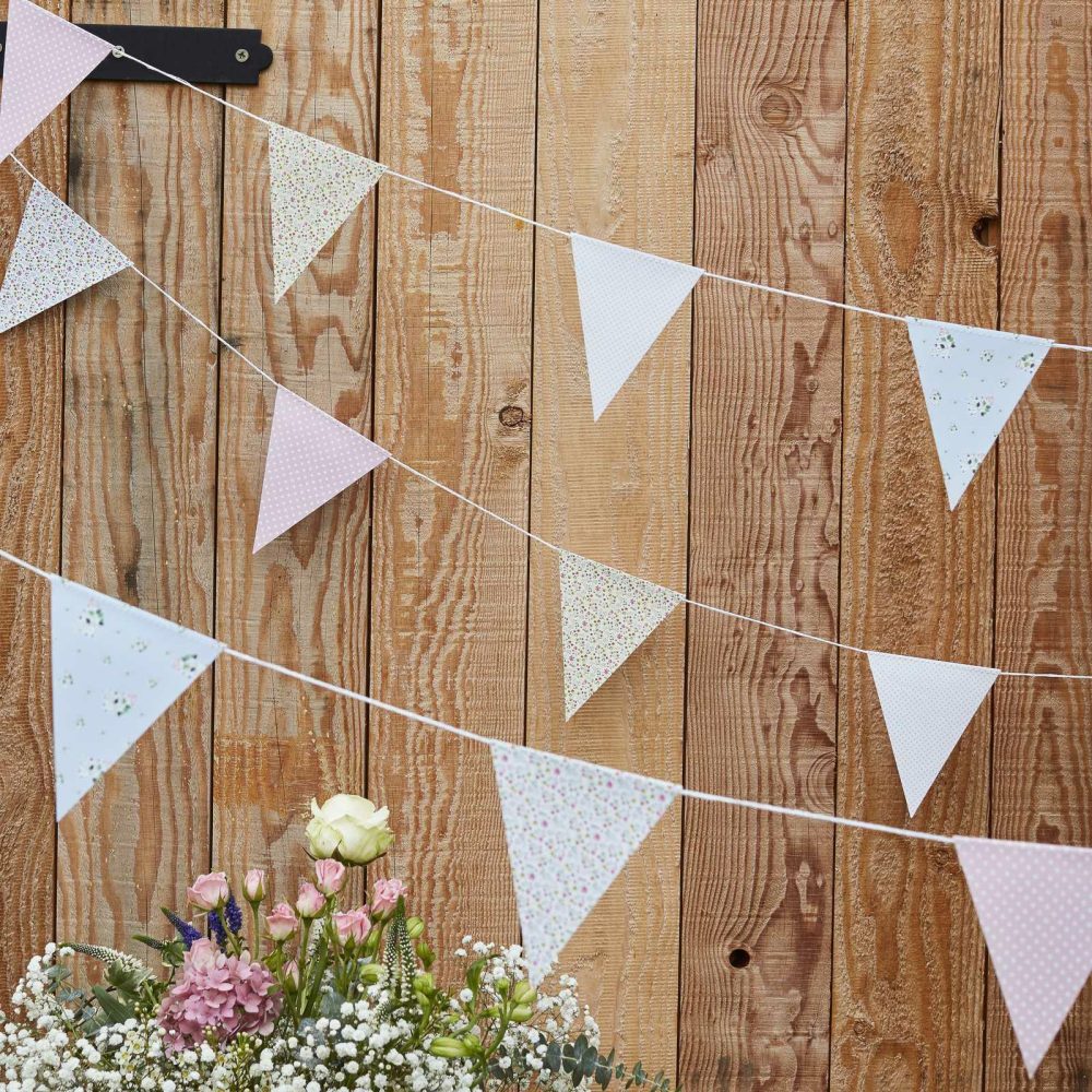 Bunting & Garlands |   Rustic Print Floral Flag Bunting Bunting & Garlands Bunting & Garlands