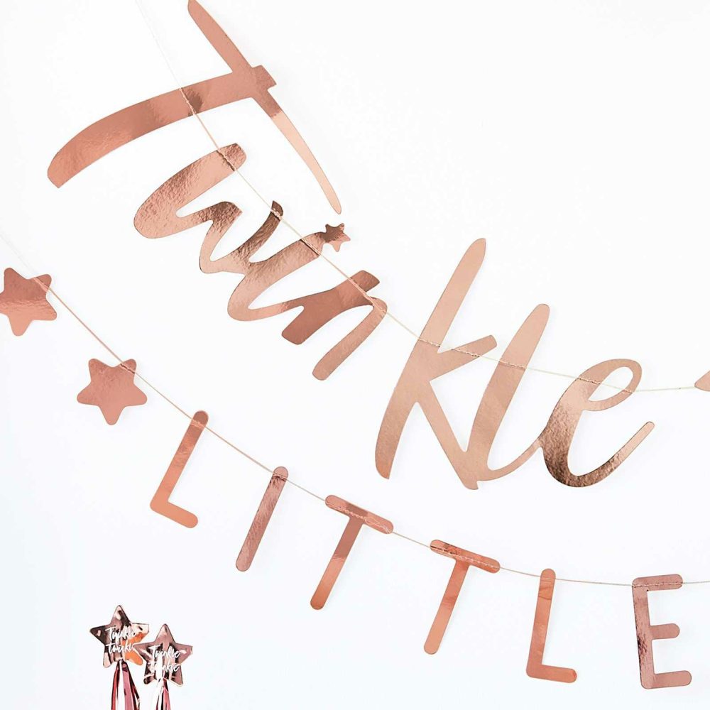 Bunting & Garlands |   Twinkle Twinkle Rose Gold Baby Shower Bunting Bunting & Garlands Bunting & Garlands