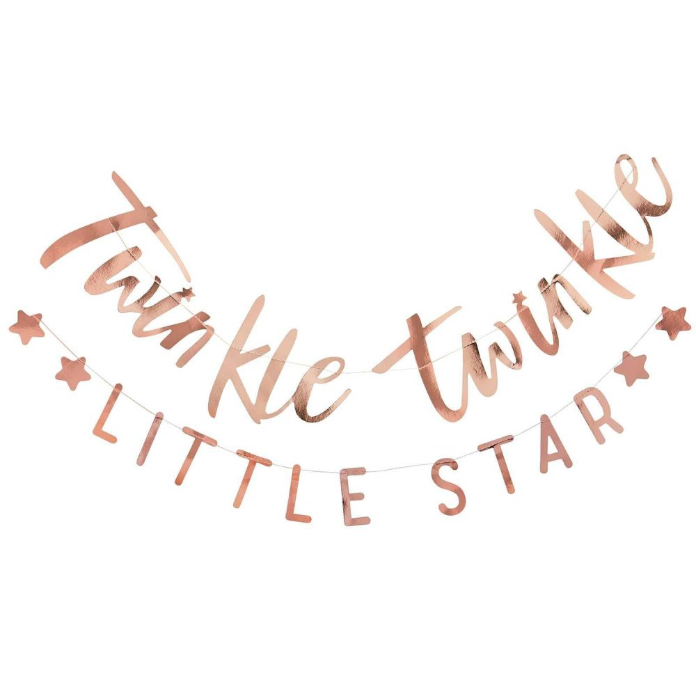 Bunting & Garlands |   Twinkle Twinkle Rose Gold Baby Shower Bunting Bunting & Garlands Bunting & Garlands