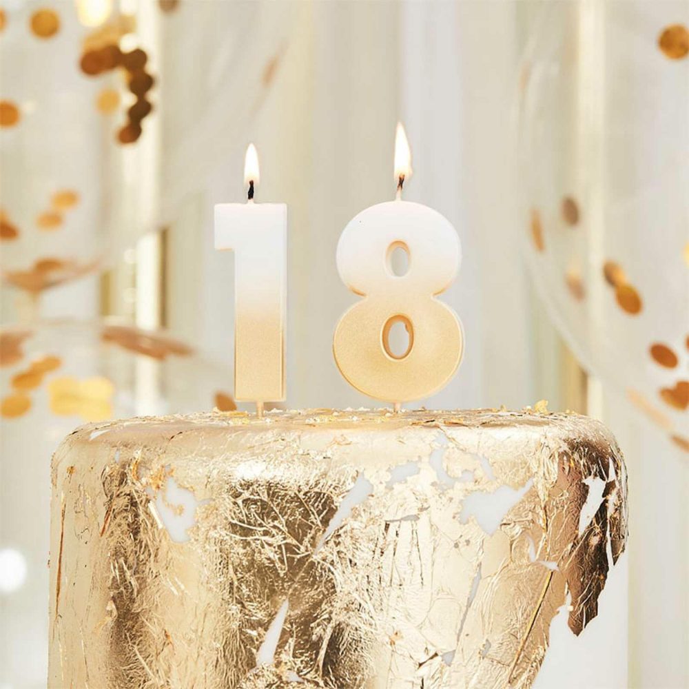 Cake Candles |   18Th Gold Ombre Birthday Cake Candle Cake Candles Cake Candles