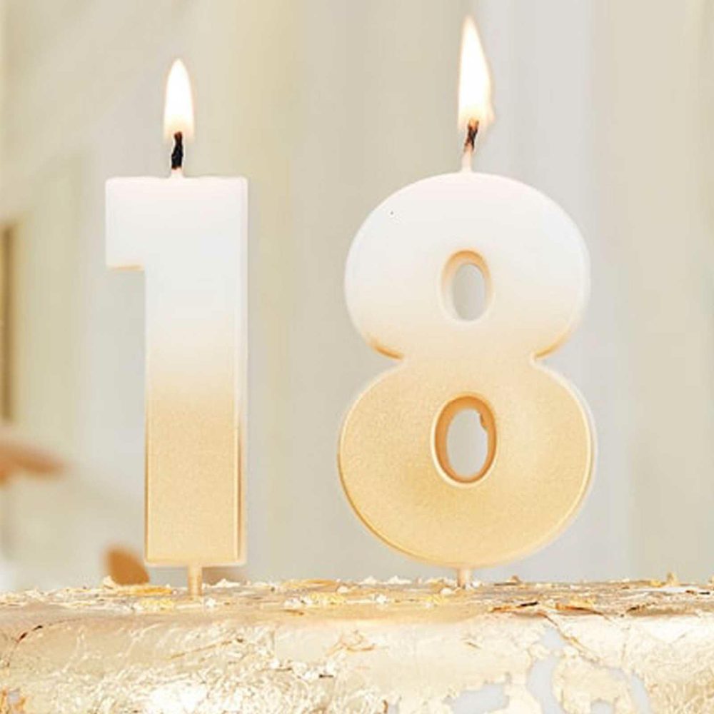 Cake Candles |   18Th Gold Ombre Birthday Cake Candle Cake Candles Cake Candles