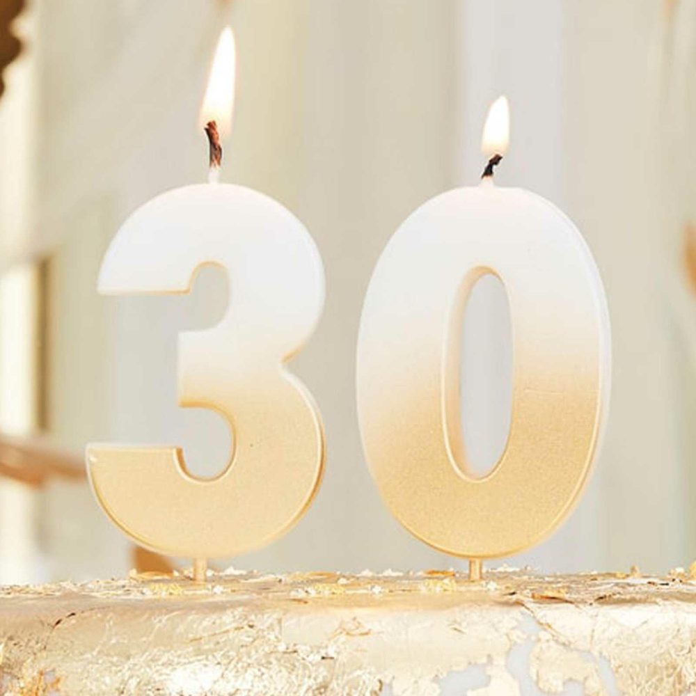 Cake Candles |   30Th Gold Ombre Birthday Cake Candle Cake Candles Cake Candles