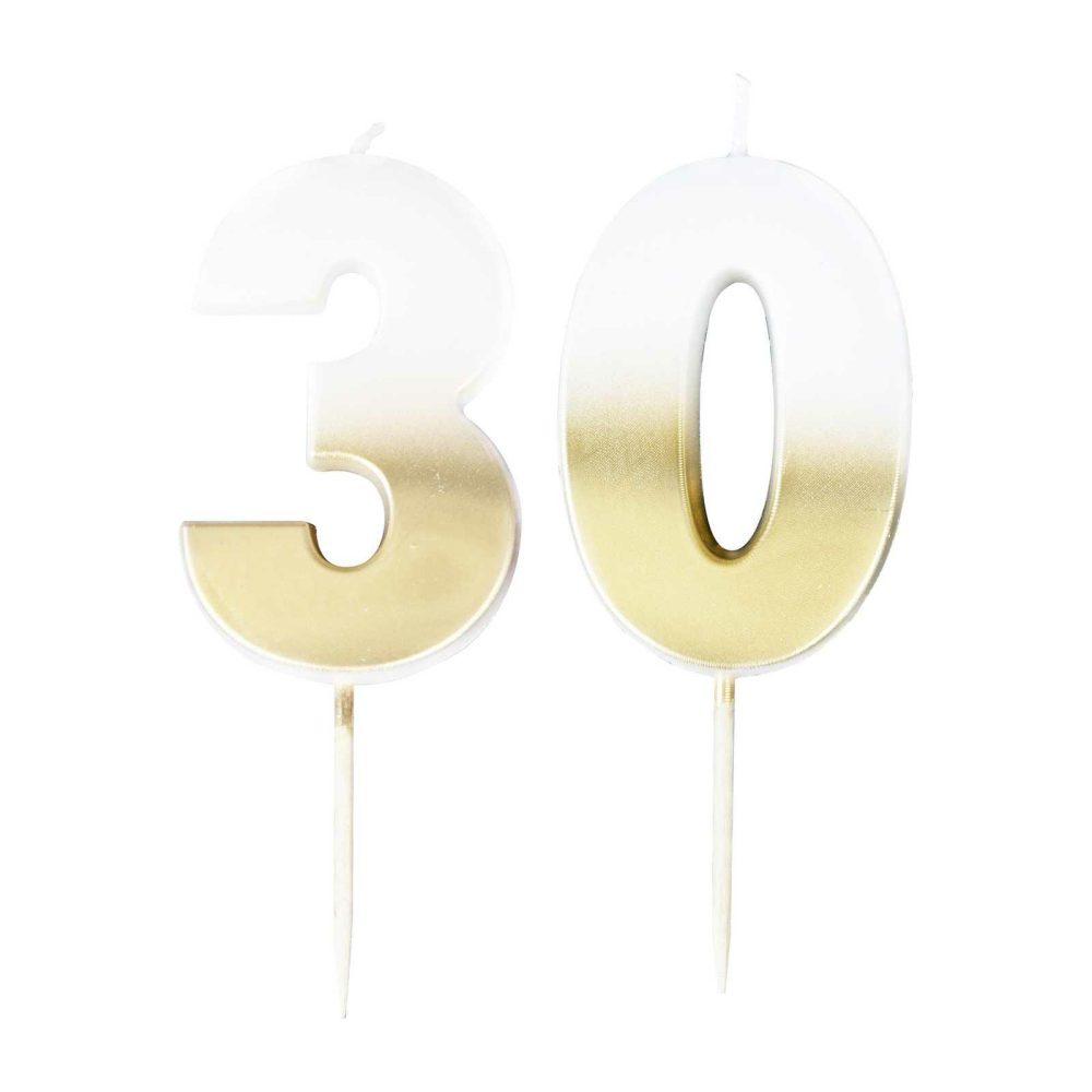 Cake Candles |   30Th Gold Ombre Birthday Cake Candle Cake Candles Cake Candles