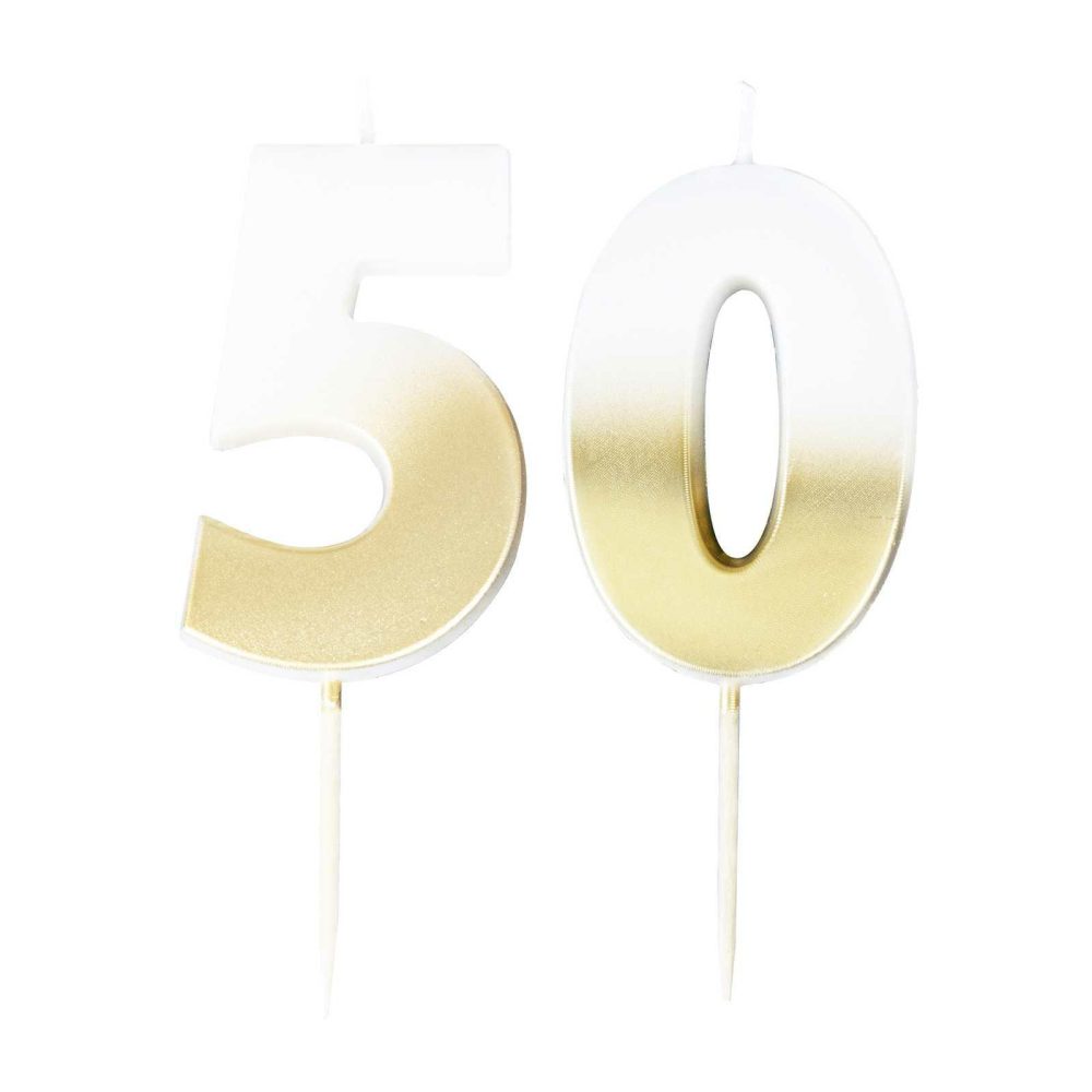 Cake Candles |   50Th Gold Ombre Birthday Cake Candle Cake Candles Cake Candles