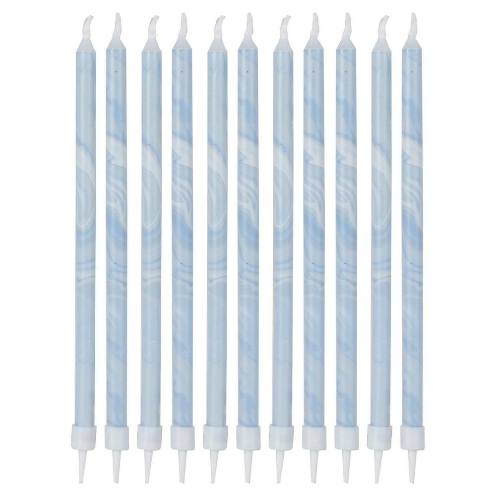 Cake Candles |   Blue Tall Marble Birthday Cake Candles Cake Candles Cake Candles