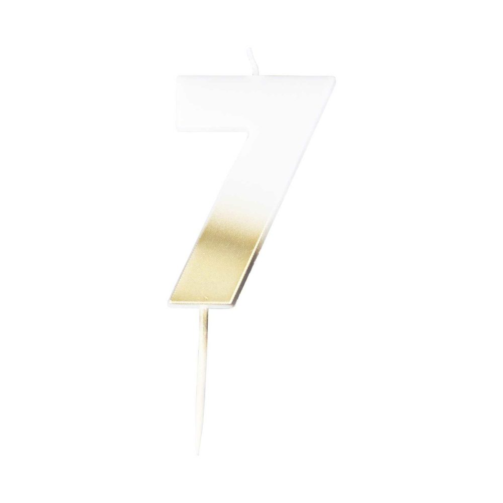 Cake Candles |   Gold Ombre 7 Number Birthday Candle Cake Candles Cake Candles