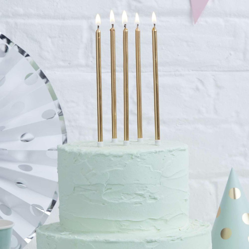 Cake Candles |   Gold Tall Candles Cake Candles Cake Candles