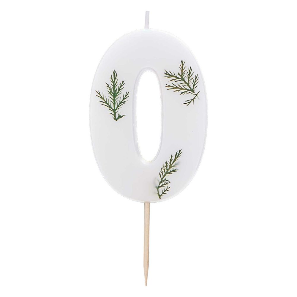 Cake Candles |   Leaf Foliage Number 0 Birthday Candle Cake Candles Cake Candles