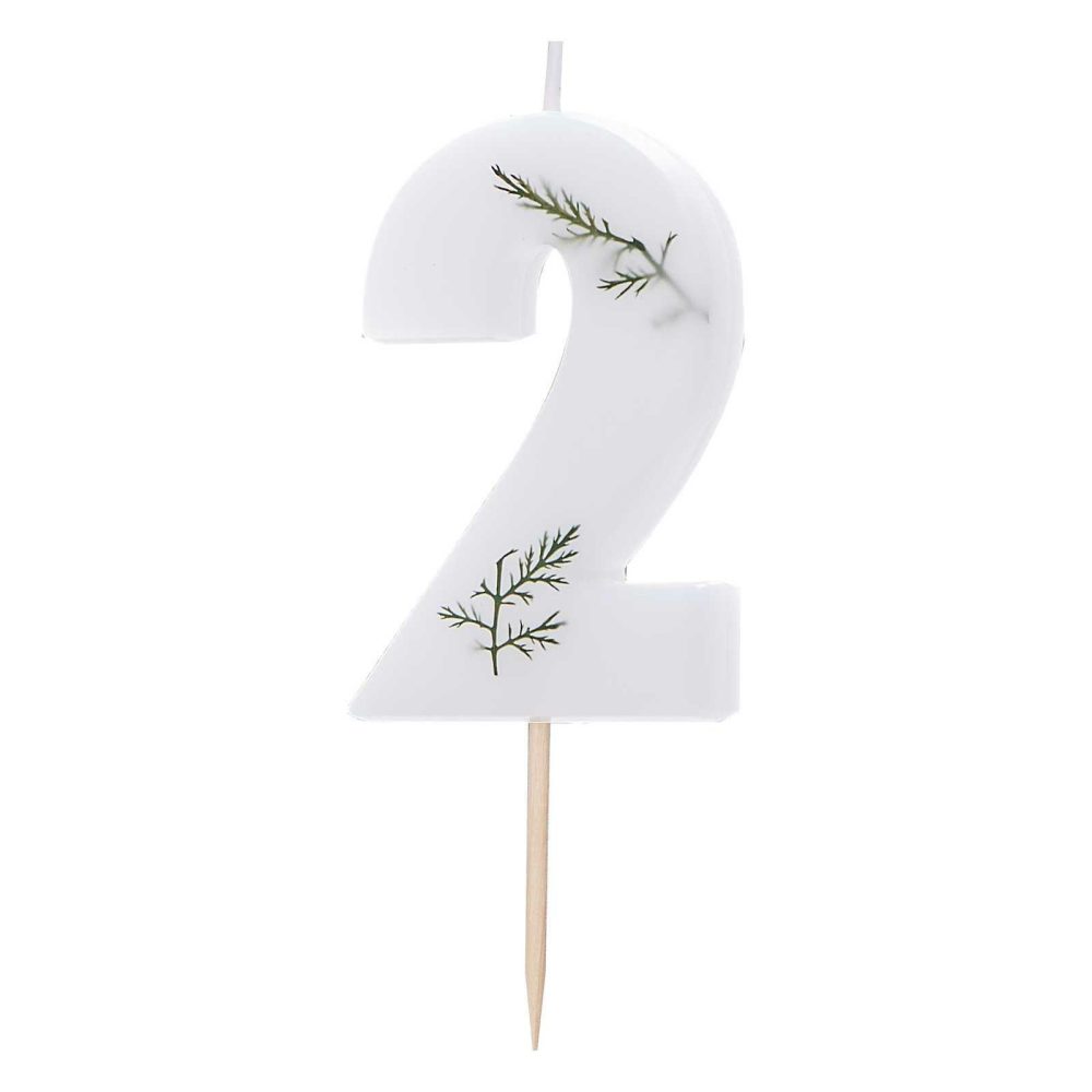 Cake Candles |   Leaf Foliage Number 2 Birthday Candle Cake Candles Cake Candles