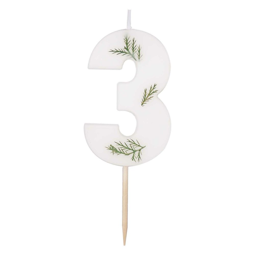 Cake Candles |   Leaf Foliage Number 3 Birthday Candle Cake Candles Cake Candles