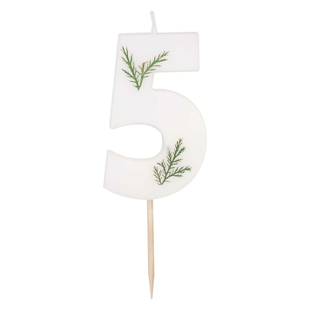 Cake Candles |   Leaf Foliage Number 5 Birthday Candle Cake Candles Cake Candles