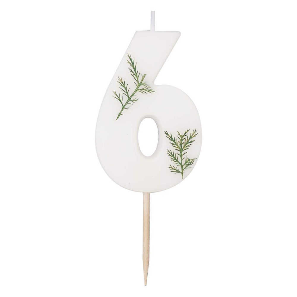 Cake Candles |   Leaf Foliage Number 6 Birthday Candle Cake Candles Cake Candles