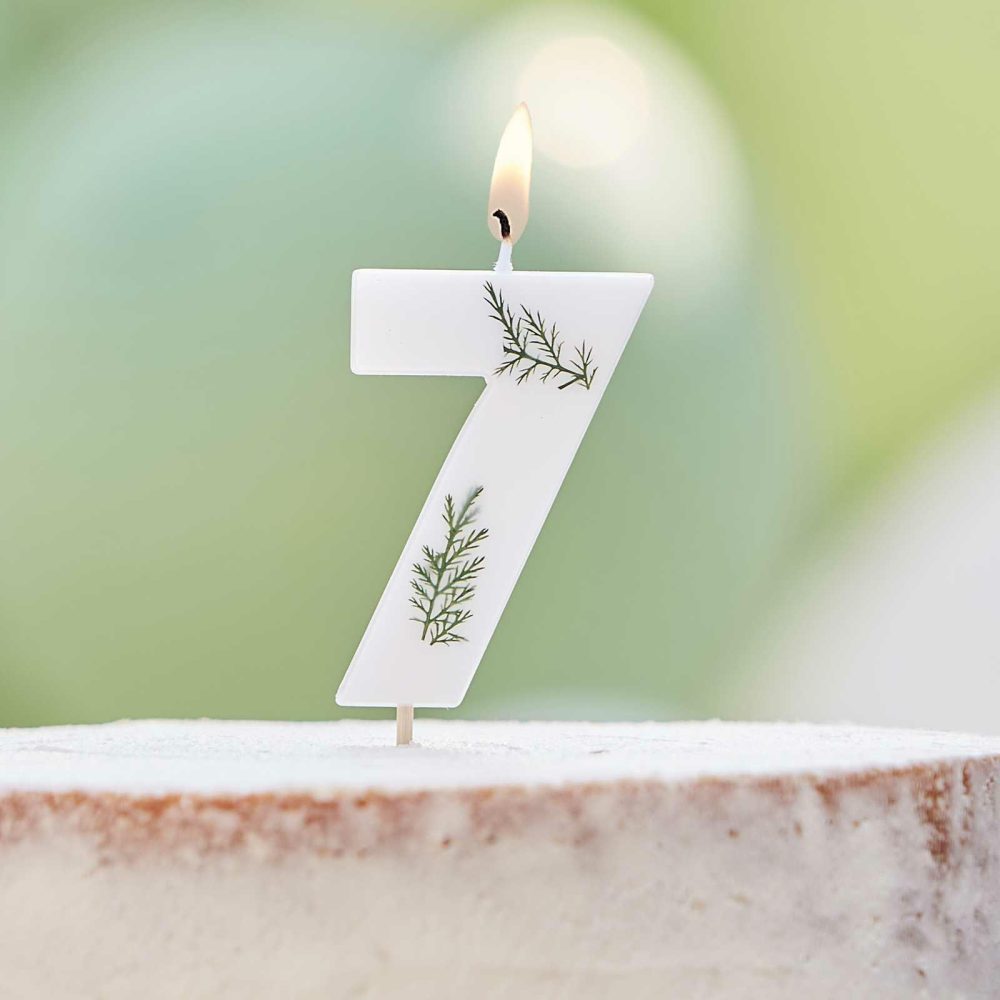 Cake Candles |   Leaf Foliage Number 7 Birthday Candle Cake Candles Cake Candles