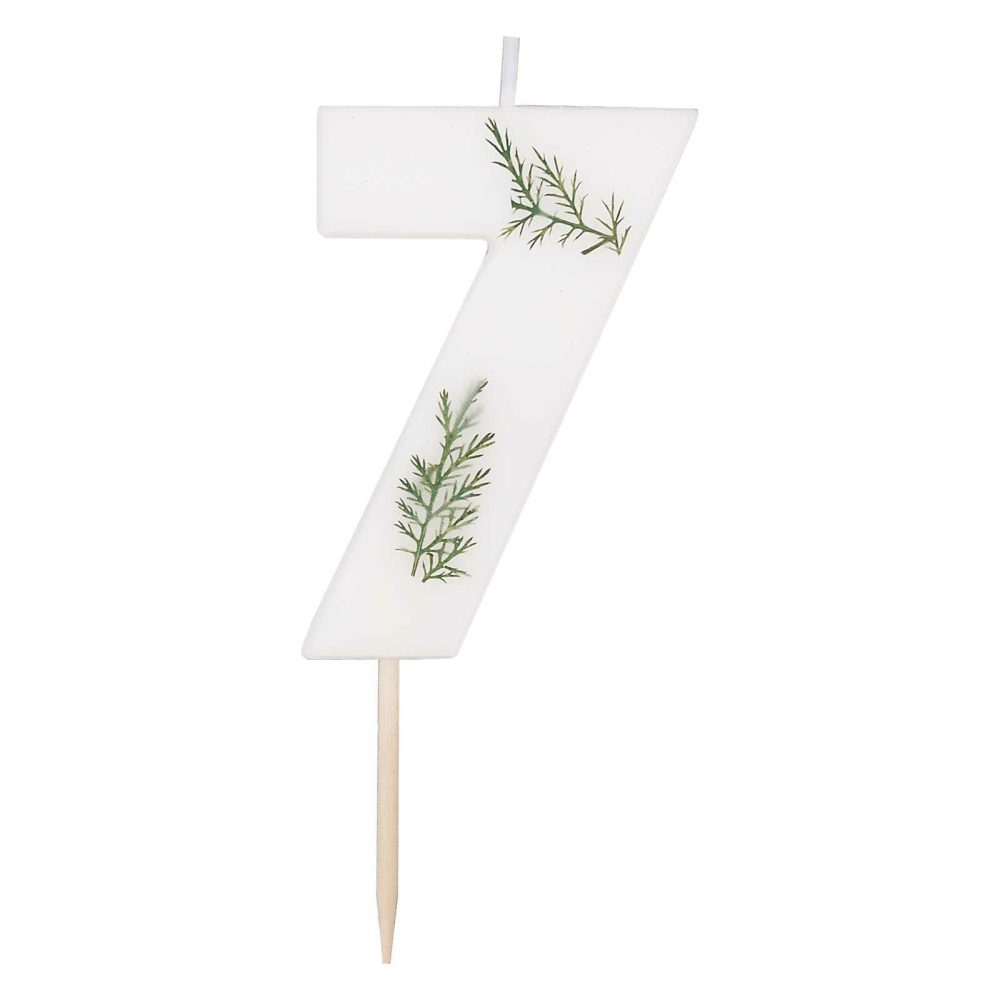 Cake Candles |   Leaf Foliage Number 7 Birthday Candle Cake Candles Cake Candles