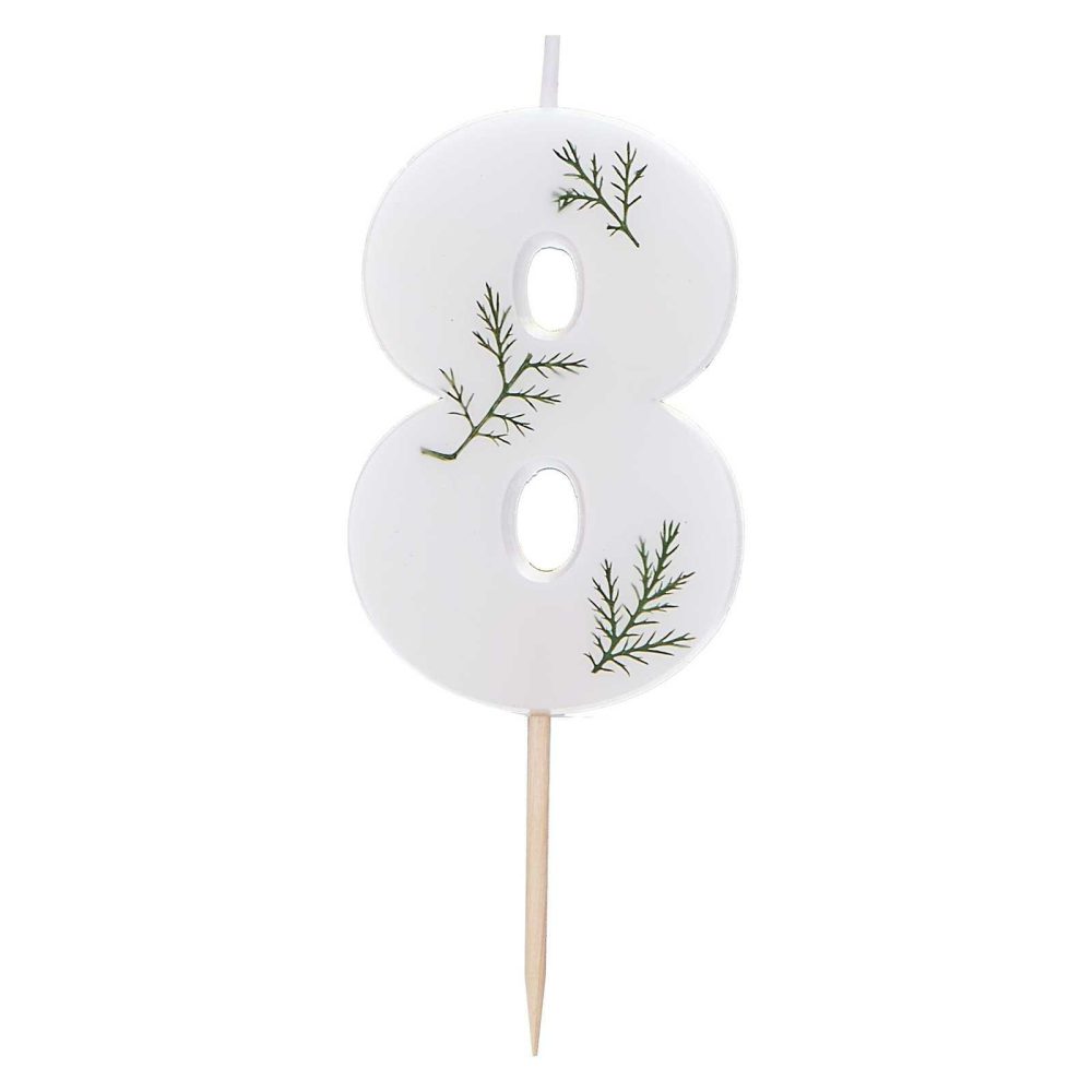 Cake Candles |   Leaf Foliage Number 8 Birthday Candle Cake Candles Cake Candles