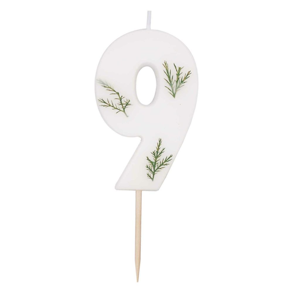 Cake Candles |   Leaf Foliage Number 9 Birthday Candle Cake Candles Cake Candles