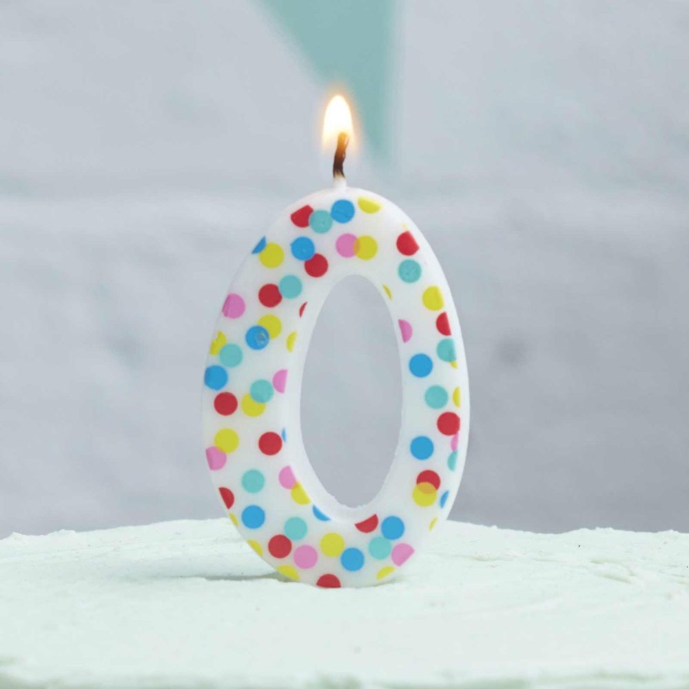 Cake Candles |   Polka Dot Candle Number 0 – Pick And Mix Cake Candles Cake Candles