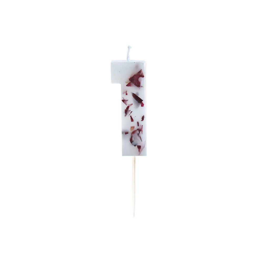 Cake Candles |   Pressed Petal Number 1 Birthday Cake Candle Cake Candles Cake Candles