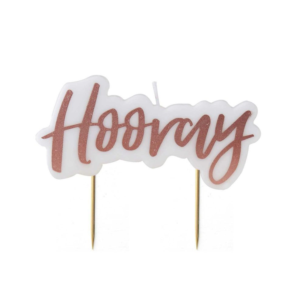 Cake Candles |   Rose Gold Hooray Candle – Pick & Mix Cake Candles Cake Candles