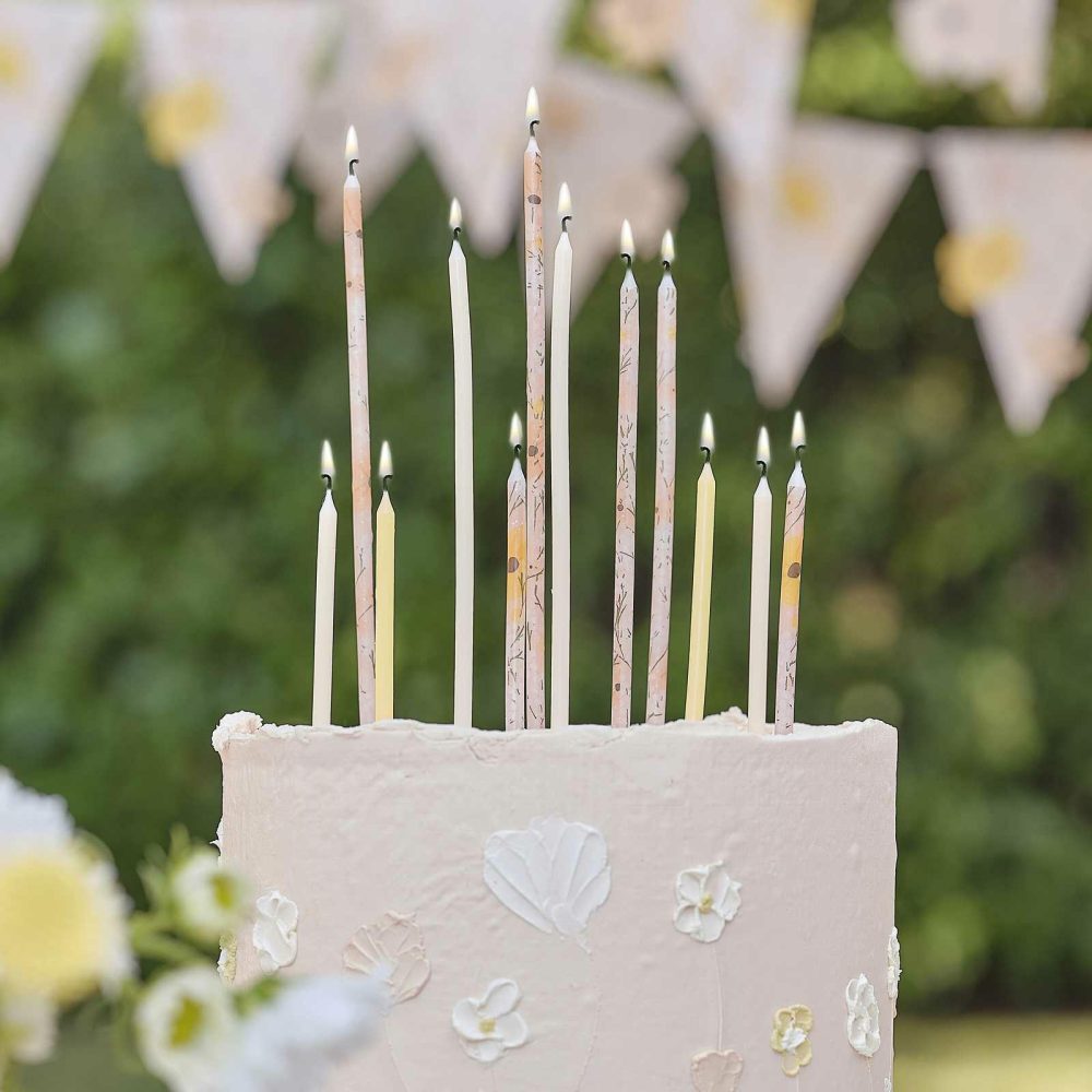 Cake Candles |   Tall Floral Birthday Candles Cake Candles Cake Candles