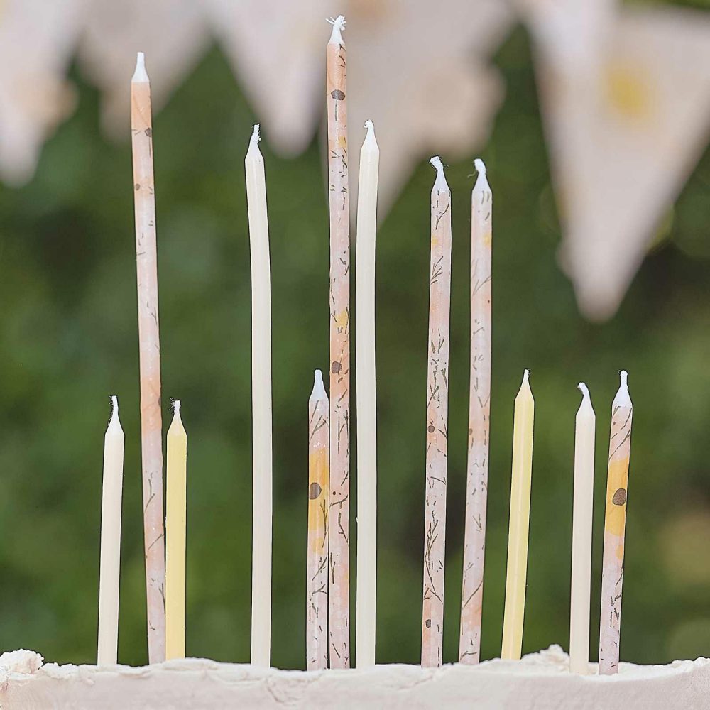 Cake Candles |   Tall Floral Birthday Candles Cake Candles Cake Candles