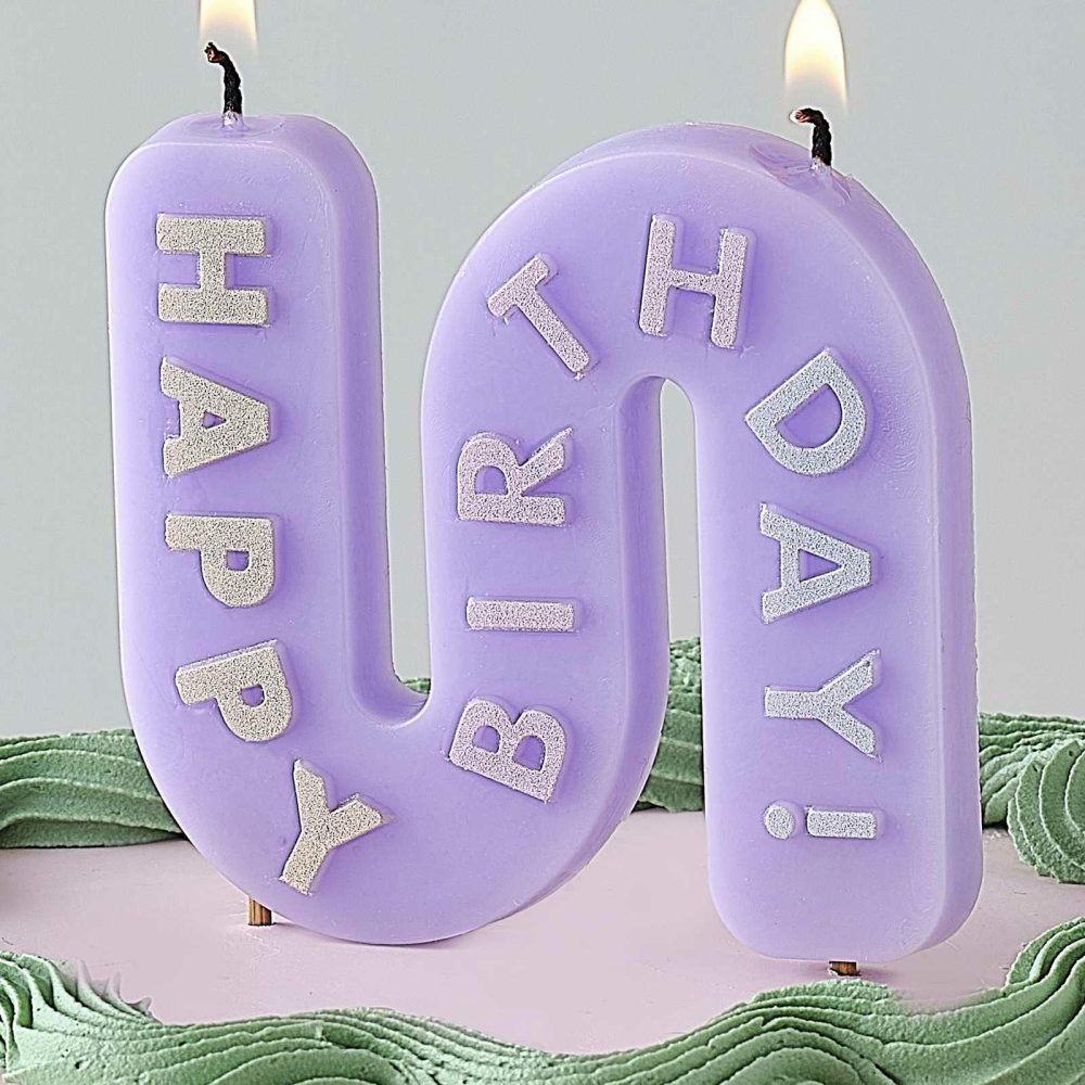 Cake Candles |   Wavy Pastel Happy Birthday Candle Cake Candles Cake Candles