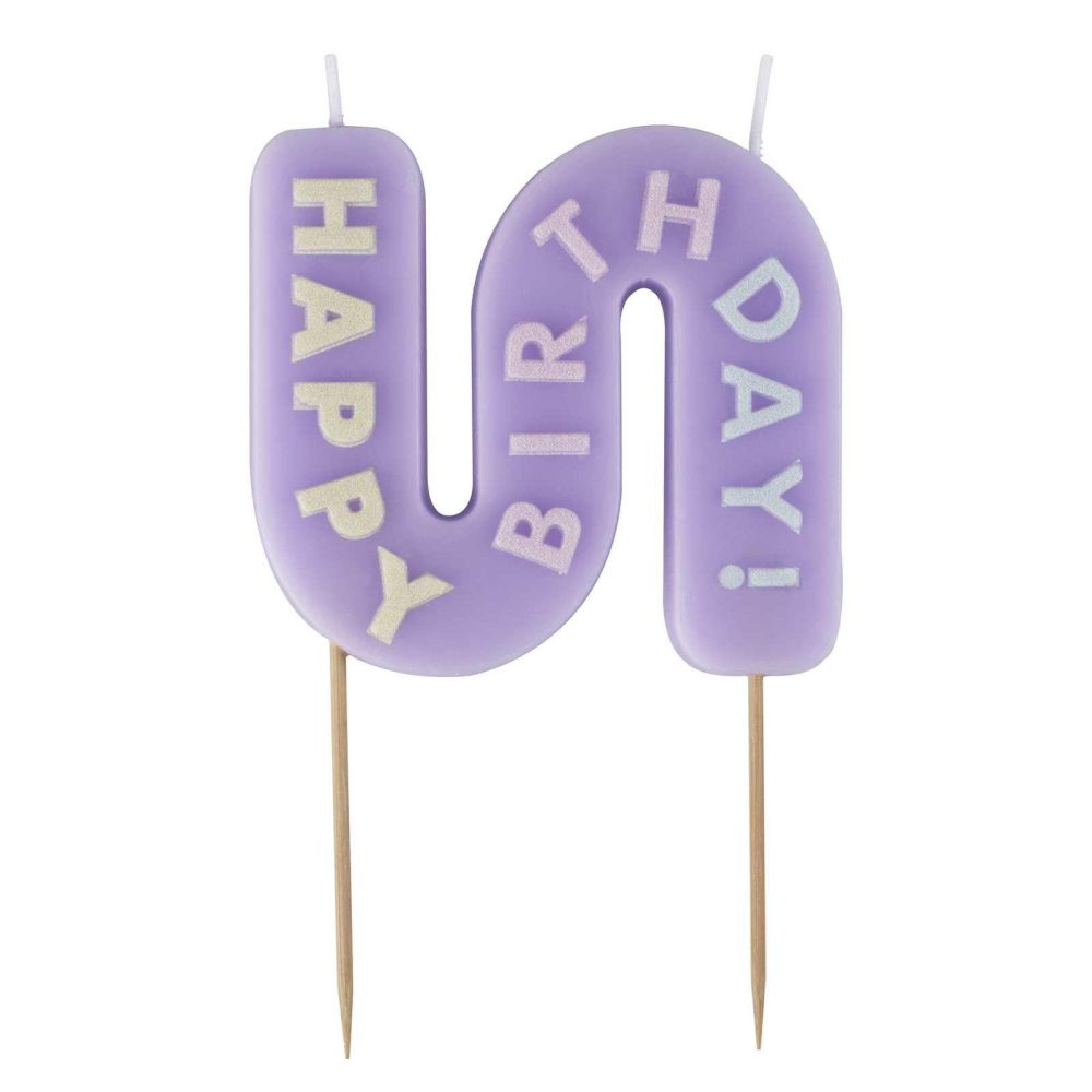 Cake Candles |   Wavy Pastel Happy Birthday Candle Cake Candles Cake Candles