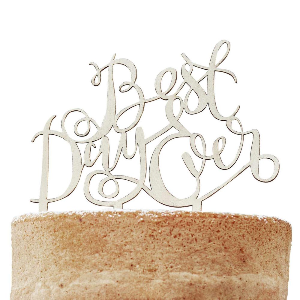 Cake Decorations |   Best Day Ever Wooden Cake Topper – Boho Birthday Decorations Cake Decorations