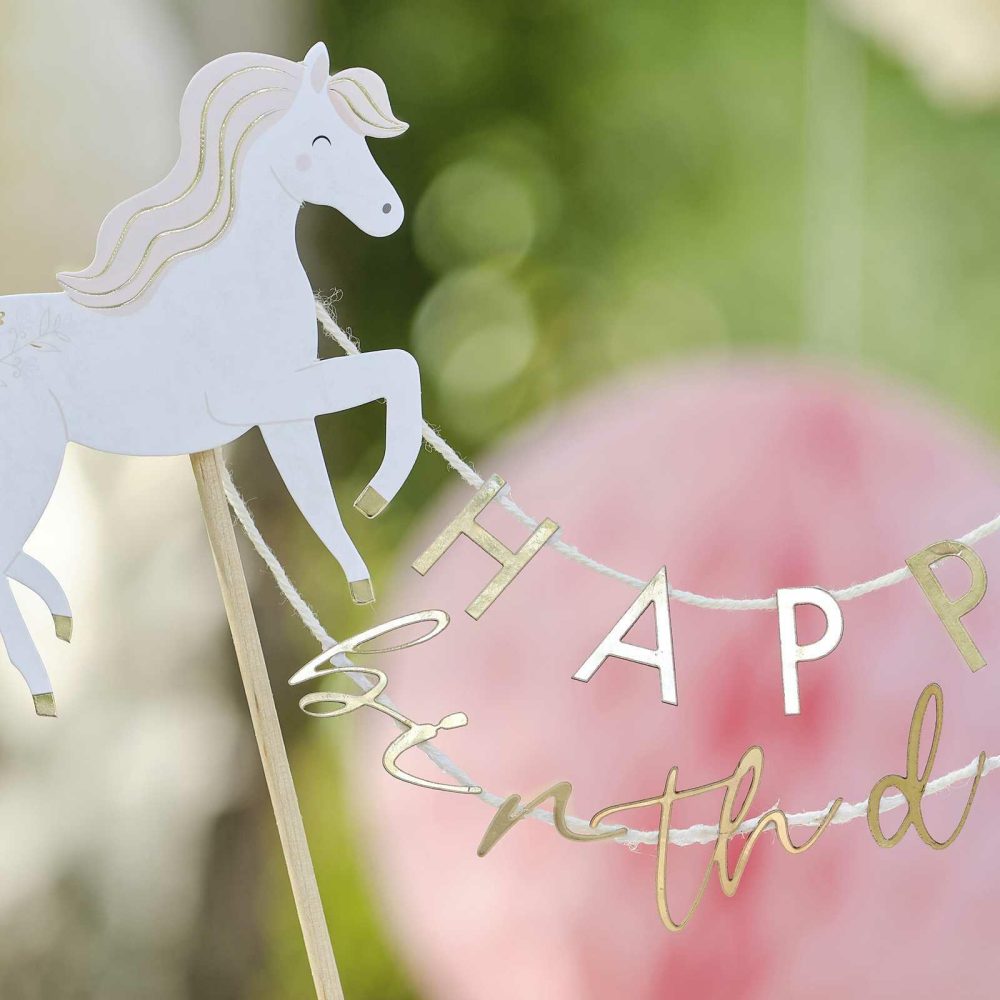 Cake Decorations |   Princess Horse Happy Birthday Cake Topper Birthday Decorations Cake Decorations