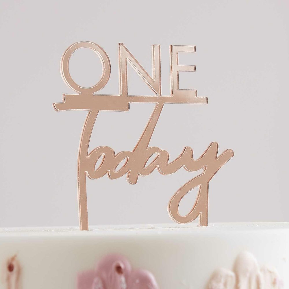 Cake Decorations |   Rose Gold One Today 1St Birthday Cake Topper Birthday Decorations Cake Decorations