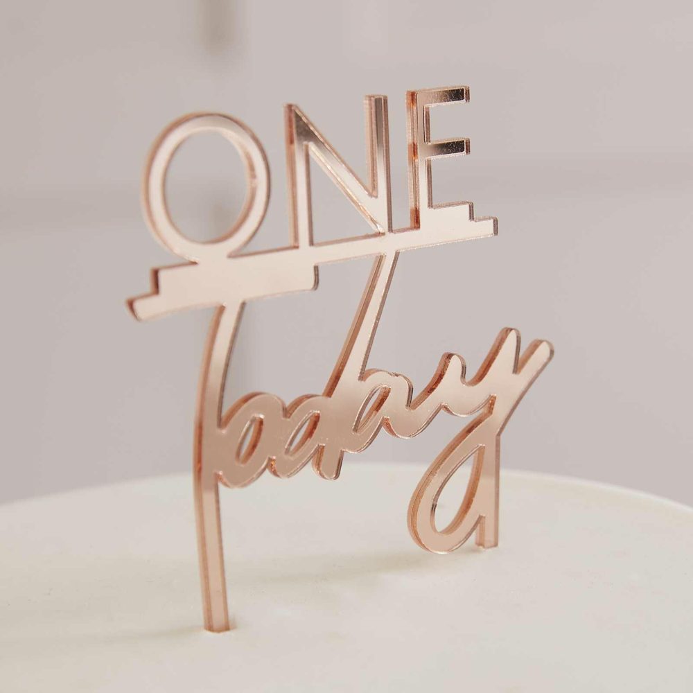 Cake Decorations |   Rose Gold One Today 1St Birthday Cake Topper Birthday Decorations Cake Decorations