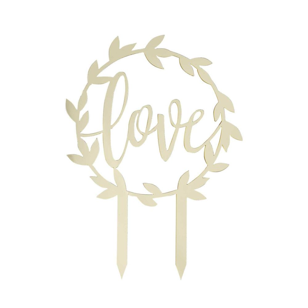 Cake Toppers |   Gold Acrylic Love Wedding Cake Topper Cake Toppers Cake Toppers