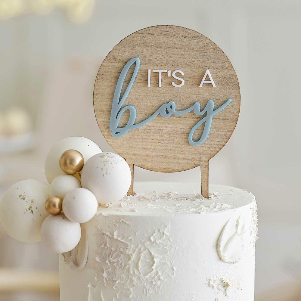 Cake Toppers |   It’s A Boy Wooden Baby Shower Cake Topper Cake Toppers Cake Toppers