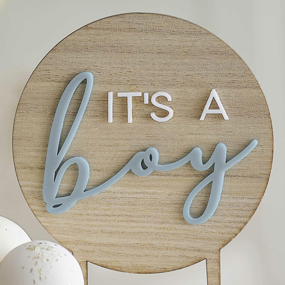 Cake Toppers |   It’s A Boy Wooden Baby Shower Cake Topper Cake Toppers Cake Toppers