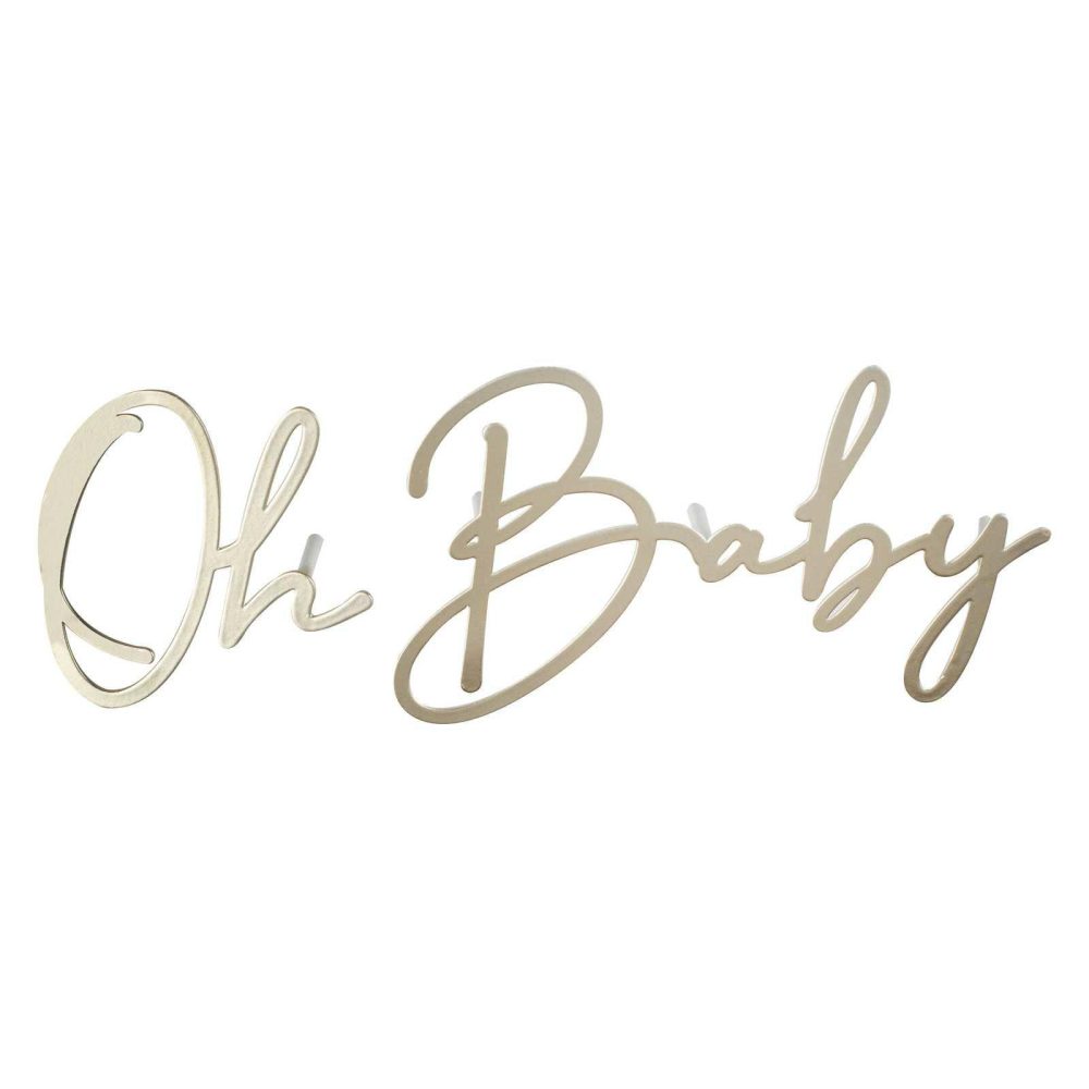 Cake Toppers |   Oh Baby Gold Metal Baby Shower Cake Topper Cake Toppers Cake Toppers