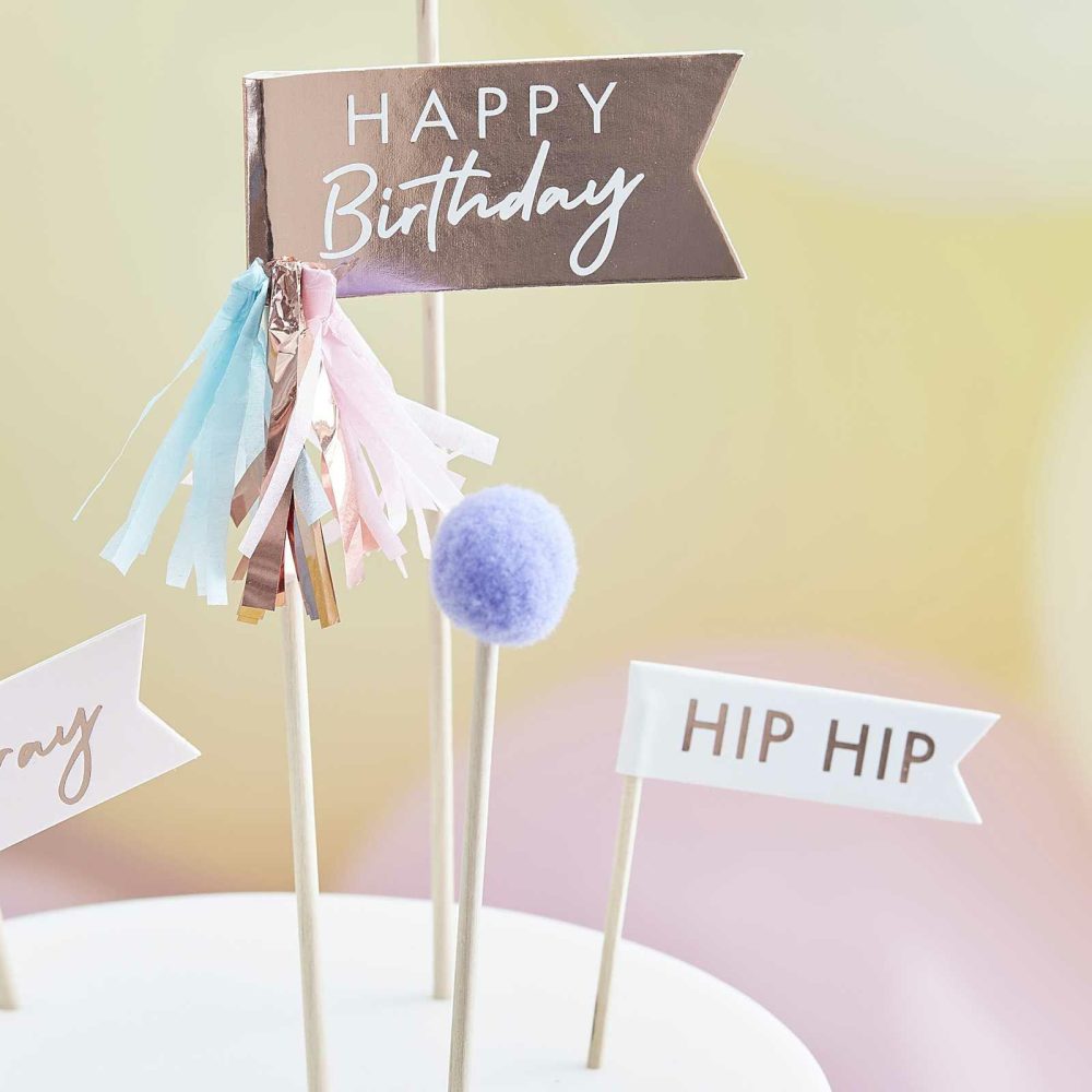 Cake Toppers |   Pom Pom Happy Birthday Cake Toppers Cake Toppers Cake Toppers