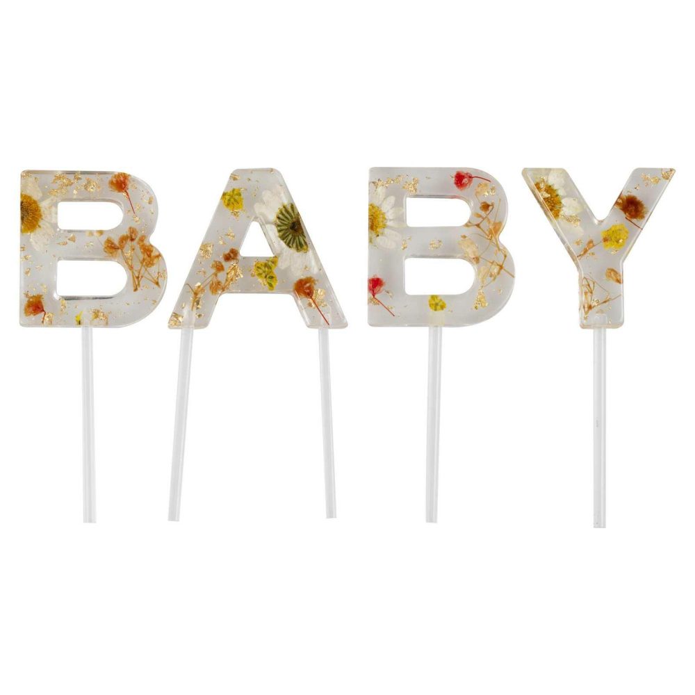 Cake Toppers |   Pressed Flower Baby Shower Cake Topper Cake Toppers Cake Toppers